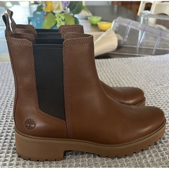 Timberland Women's Carnaby Cool Tan Chelsea Boots Size 9 - Picture 7 of 16